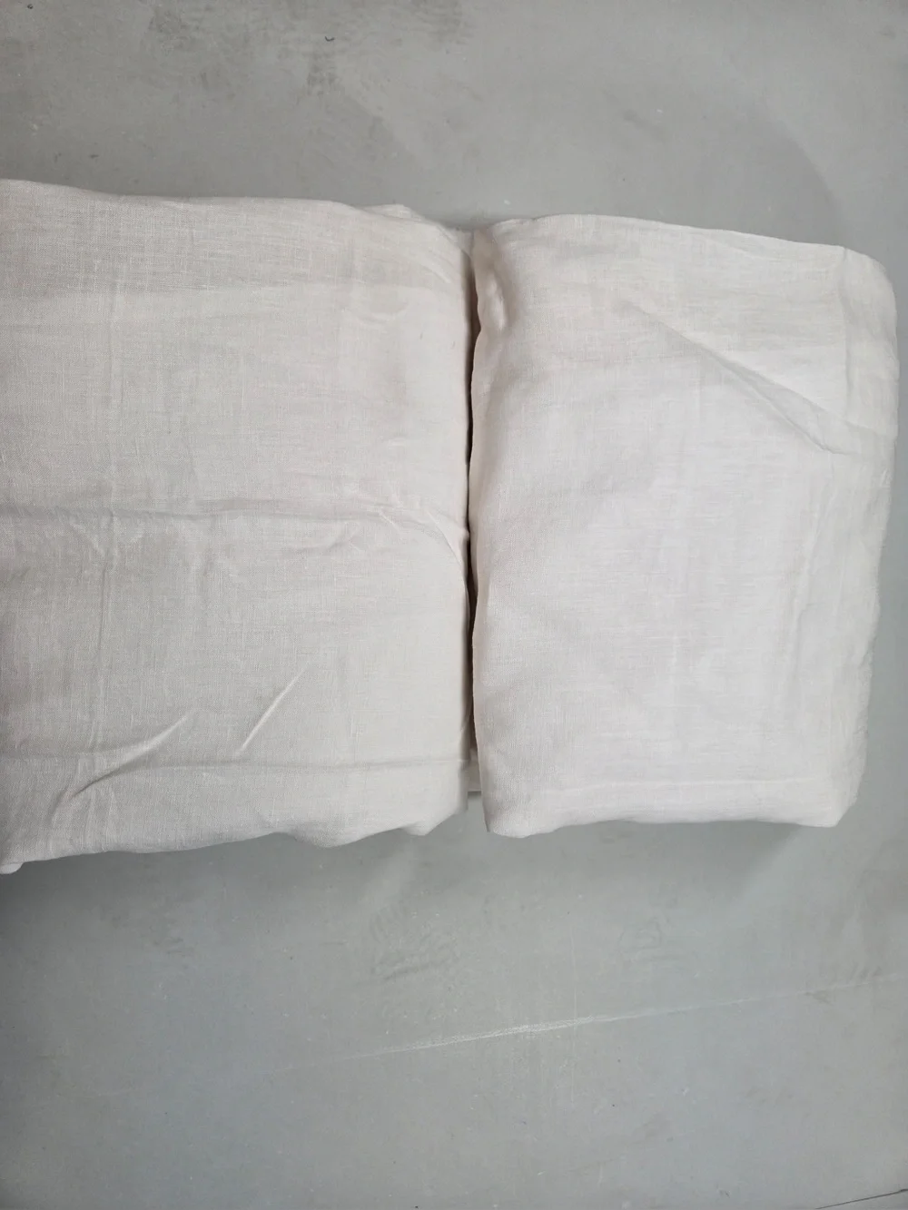QUINCE Set Of 2 48x108 European Linen Curtains Cream 0358